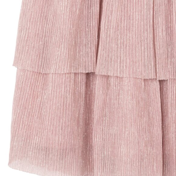 NWT M Stella 88 Big Girls Foil Pleated Tiered Skirt - Pink - Picture 2 of 4
